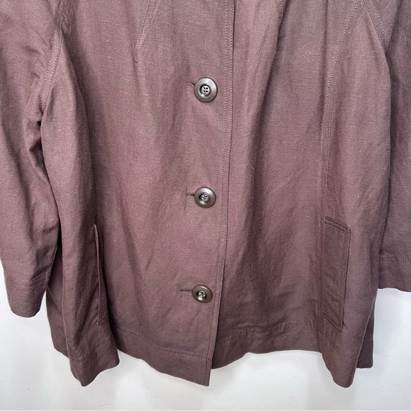 ADDITION Elle Brown Linen Lightweight Jacket Size 2x - Picture 3 of 11